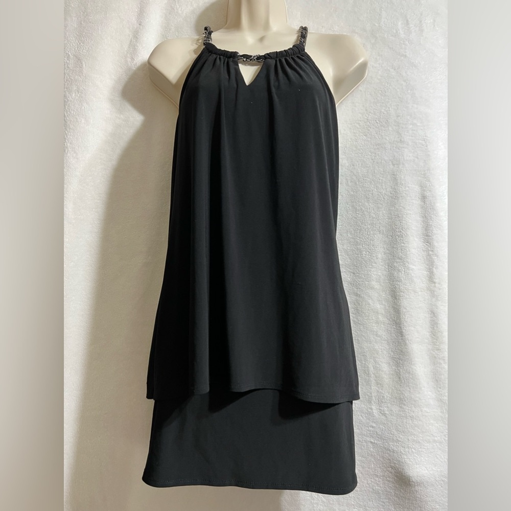LAUNDRY by Shelli Segal spaghetti chain pop over cocktail dress size 8